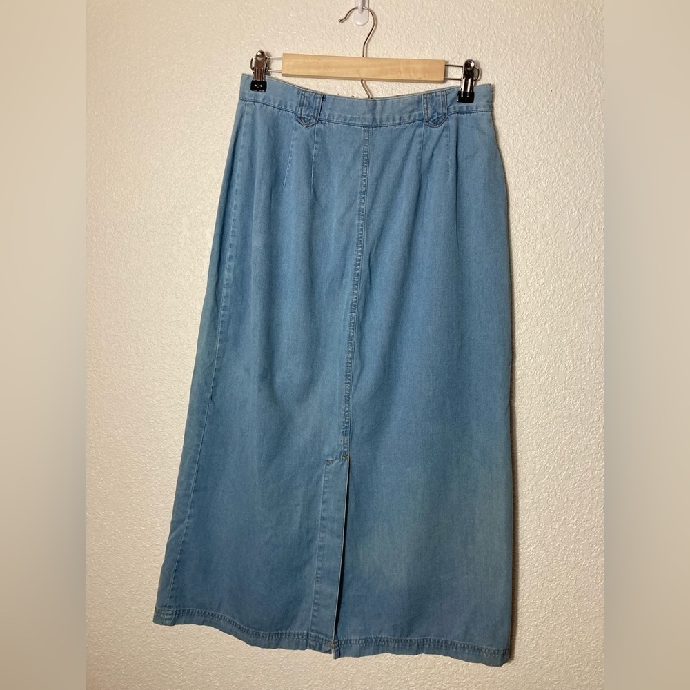 Woolrich bleached denim maxi skirt 100% cotton size 8